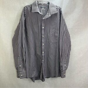 Van Huesen Flex Men’s Dress Shirt 17-17 1/2 34/35 Long Sleeve Purple Grey Check